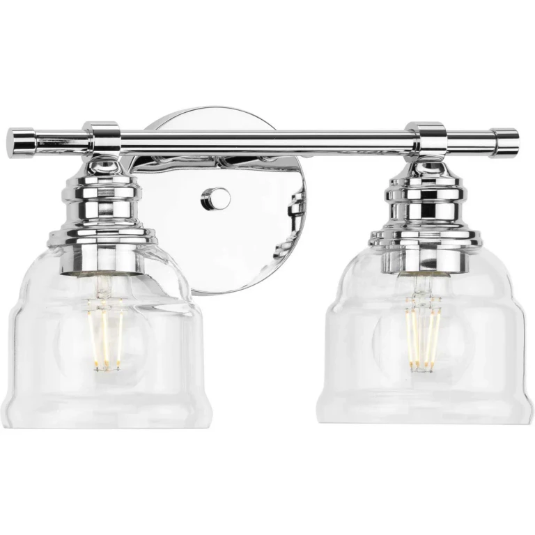 Polished Chrome Two Light Bath Vanity from the Ambrose Collection