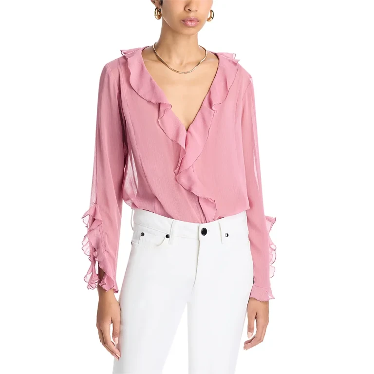 V Neck Ruffle Top