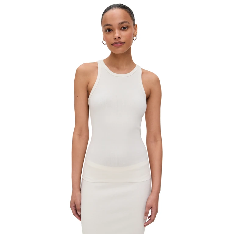 Éterne High Neck Fitted Tank Black XL