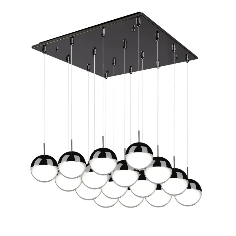 Black Chrome LED Pendant from the Pluto Collection