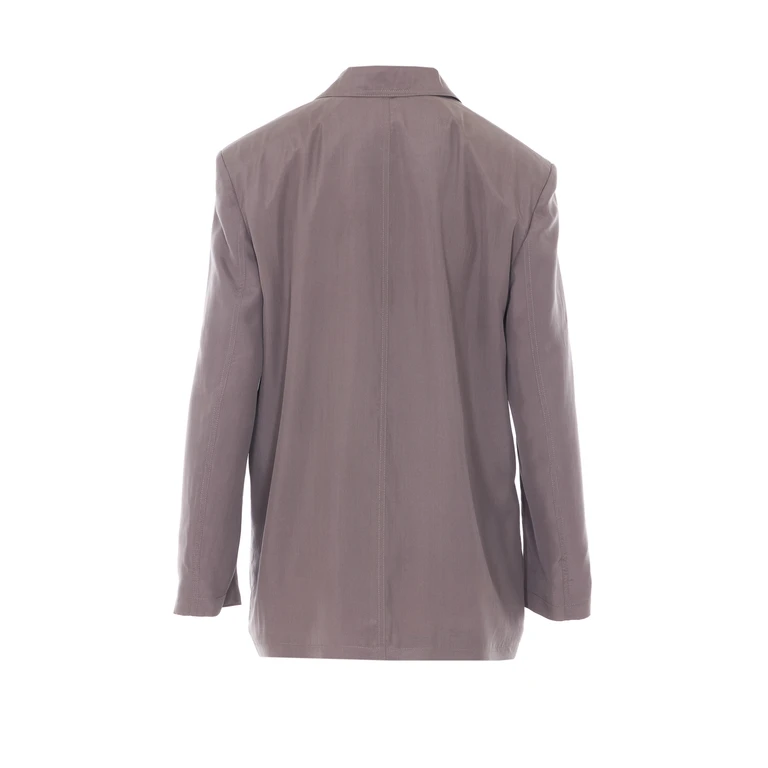 Saint Laurent Jackets Grey Silk - Women