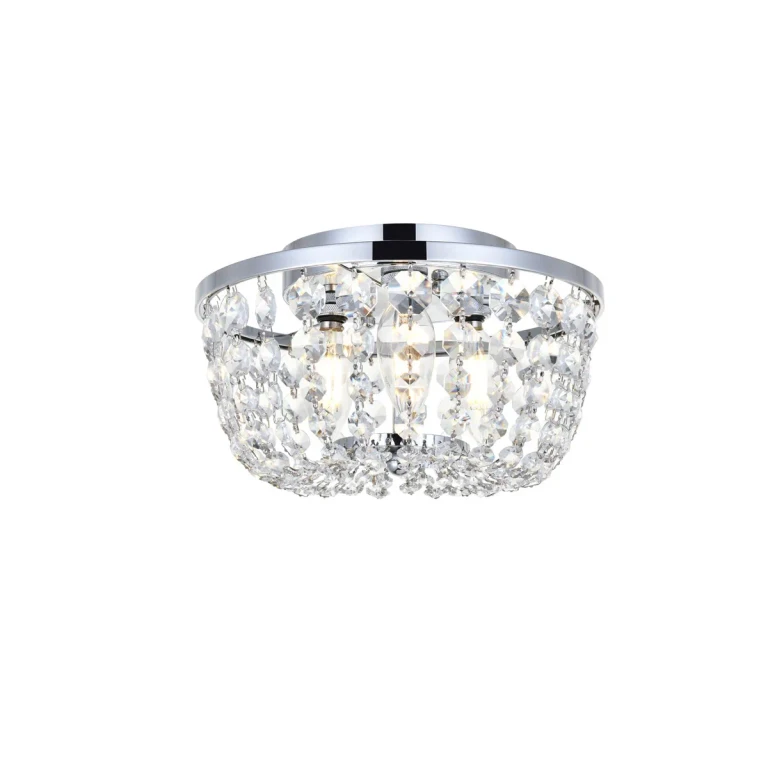 Chrome Three Light Flush Mount from the Cora Collection