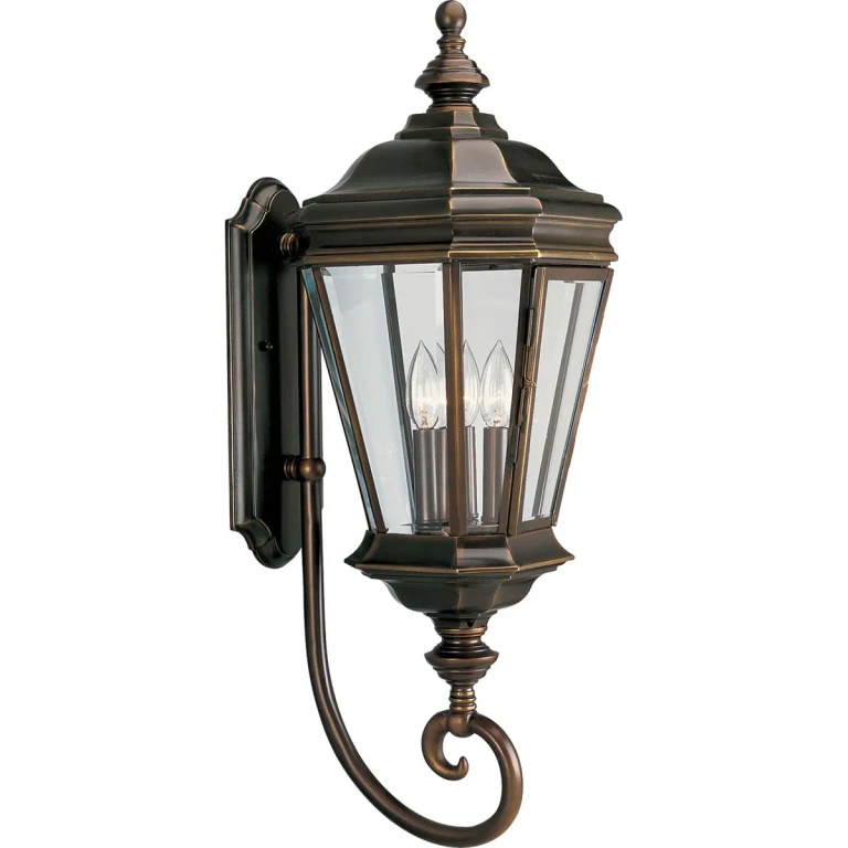 Oil Rubbed Bronze Three Light Large Wall Lantern from the Crawford Collection