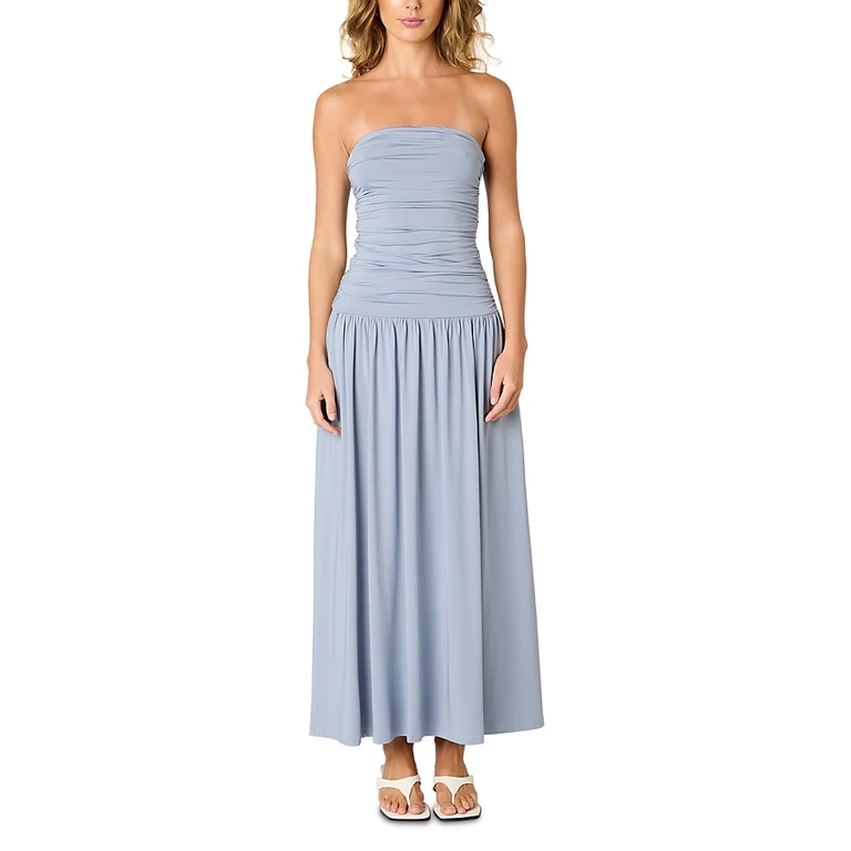 Nia Santal Strapless Drop Waist Maxi Dress