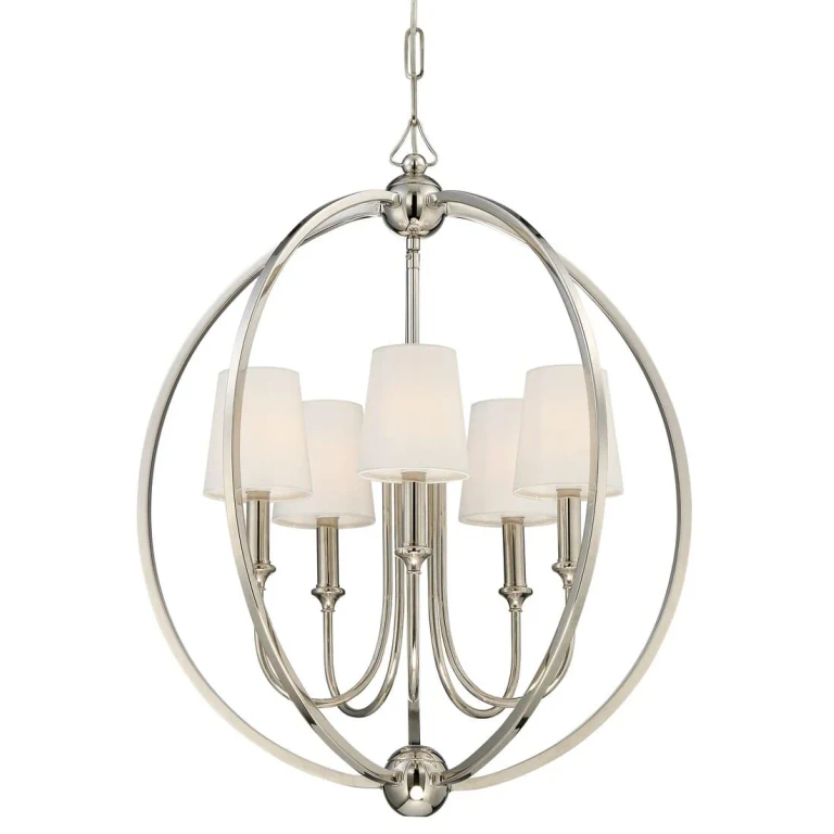 Libby Langdon for Sylvan 27" Sphere Chandelier in Polished Nickel