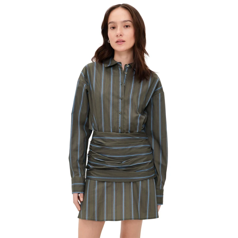 Robe courte STAUD Indya Huntington Stripe