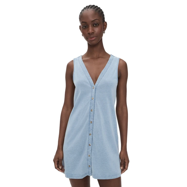 Z Supply Solace Denim Dress OCEAN AIR INDIGO XS
