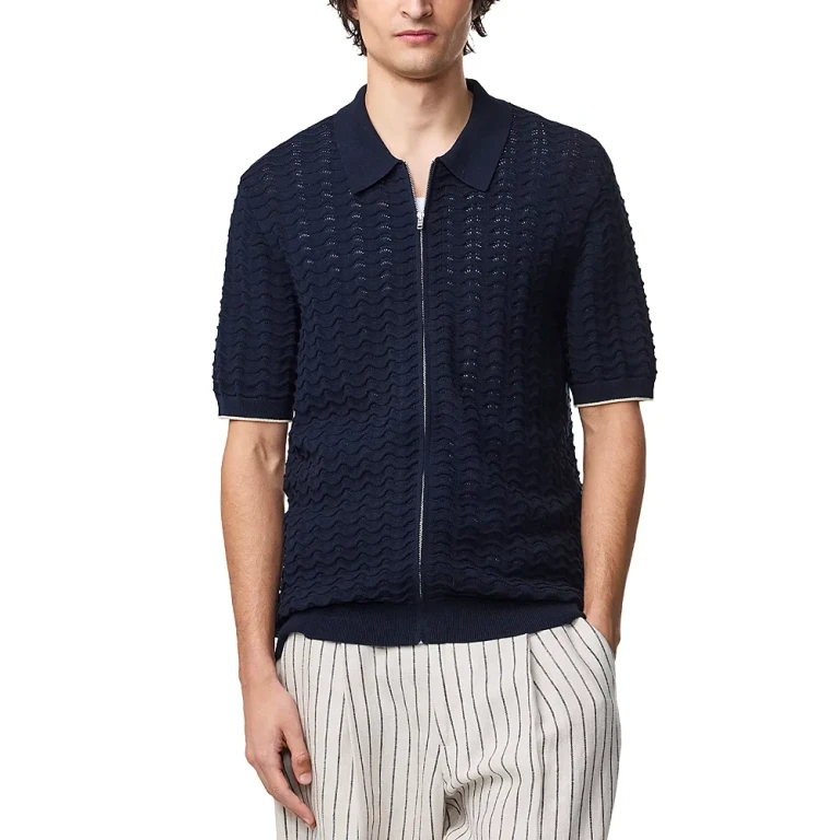 NN07 Gustav 6636 Regular Fit Short Sleeve Zip Front Sweater