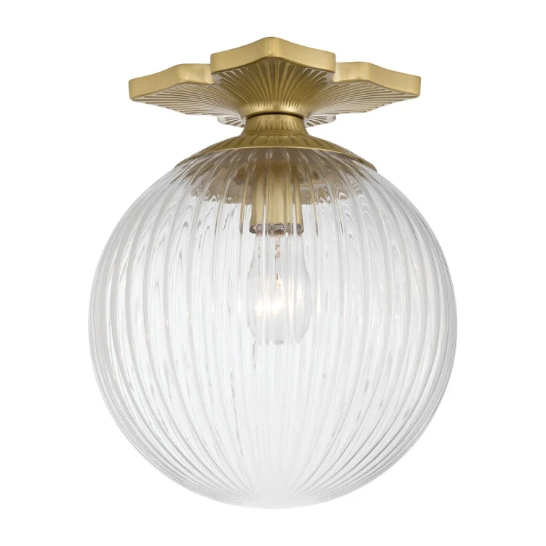 Aged Brass Semi Flush Mount from the Orly Collection