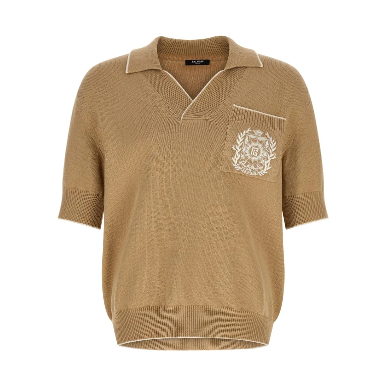 balmain Stemma Embroidery Polo Shirt