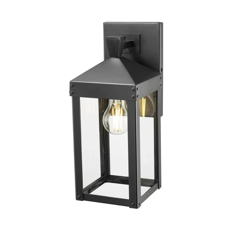 Powder Coated Black Outdoor Wall Sconce from the Yates Collection