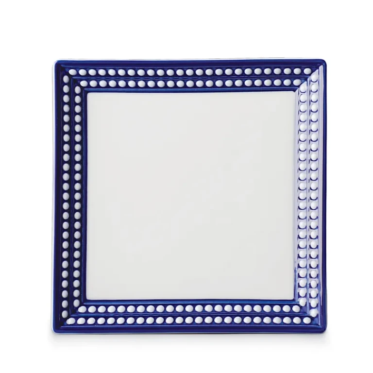 L'Objet Perlee Bleu 8 Square Tray