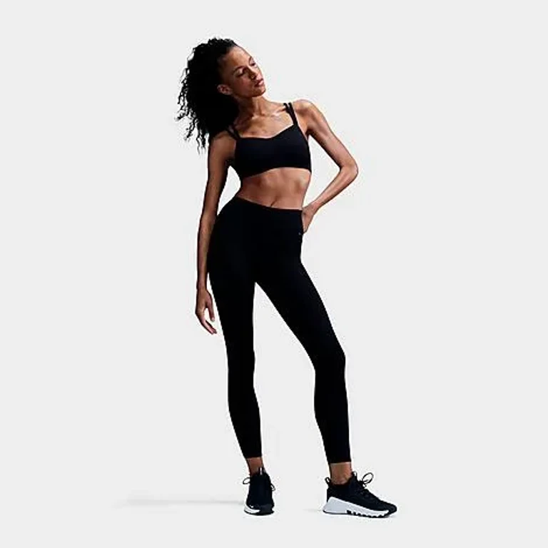 Nike Women's Zenvy Strappy Light Support Padded Sports Bra in Black/Sail Size: 2XL