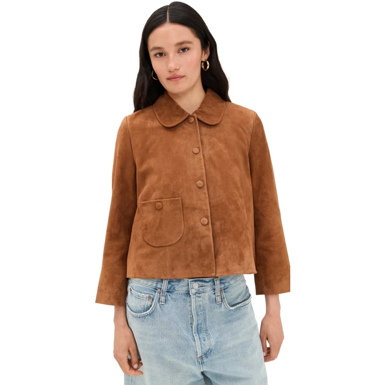 ba & sh Veste Milas Suede Jacket Camel 2
