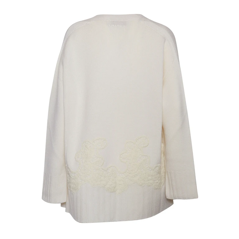 Ermanno Di E. Scervino Cardigan White Wool Fabric 2 Acrylic - Women