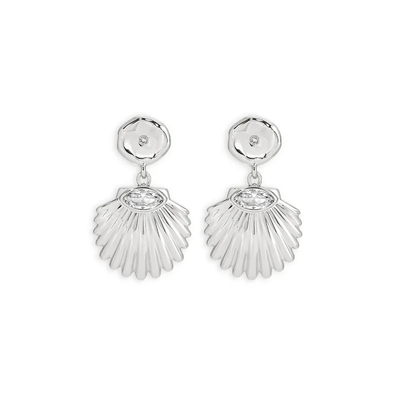 Ettika Santorini Cubic Zirconia Shell Drop Earrings