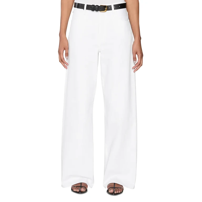 Frame The Loose Wide Leg Jeans in White