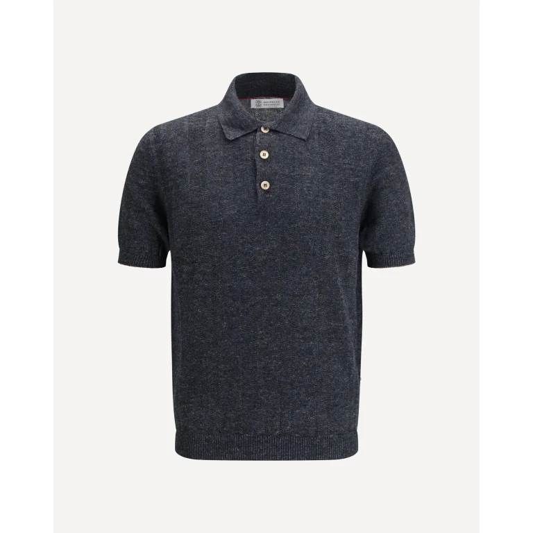 BRUNELLO CUCINELLI Cotton Polo Sweater Male 54