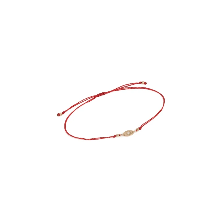 Zoe Chicco 14k Gold Midi Bitty Diamond Evil Eye Cord Bracelet Yellow Gold One Size