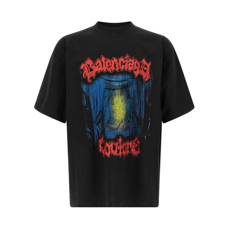 Balenciaga Black Cotton T-Shirt - Men