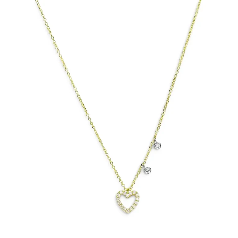 Meira T 14K Yellow Gold Diamond Heart Pendant Necklace, 18