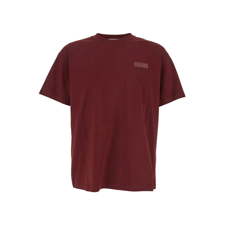 Givenchy T-shirt bordô com patch de logo no peito para homem