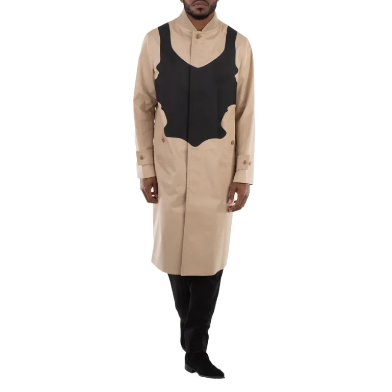 Burberry Soft Fawn Cotton Gabardine Reconstructed Print Car Coat