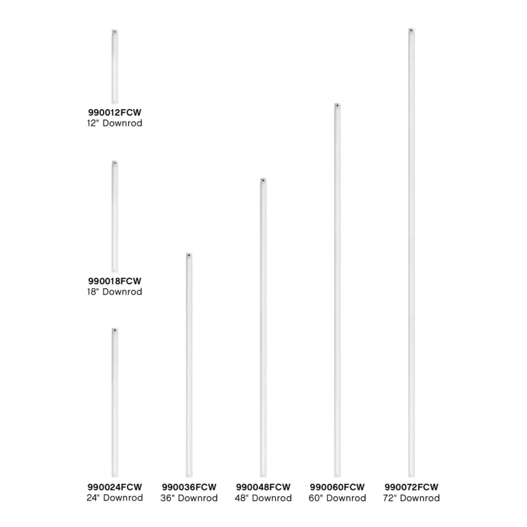 72" Downrod in Chalk White