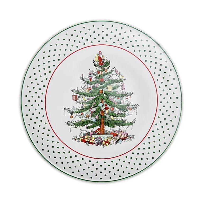 Spode Christmas Tree Polka Dot Cake Plate