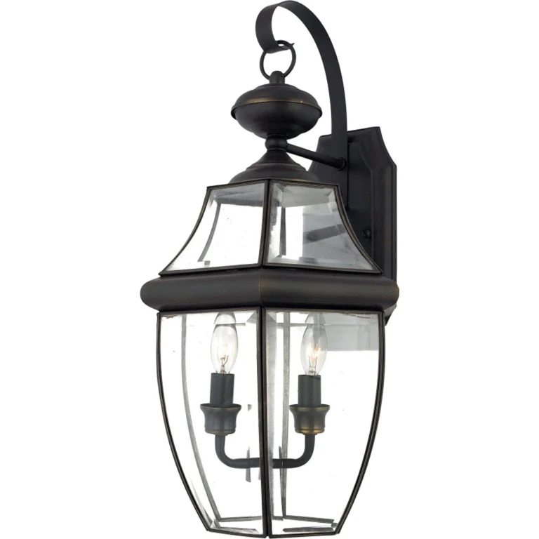 Newbury 2-Light Outdoor Wall Lantern in Medici Bronze