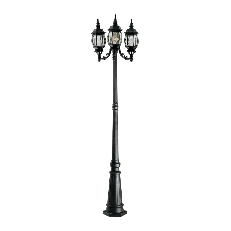 Black Three Light Post Lantern from the Riviera Collection