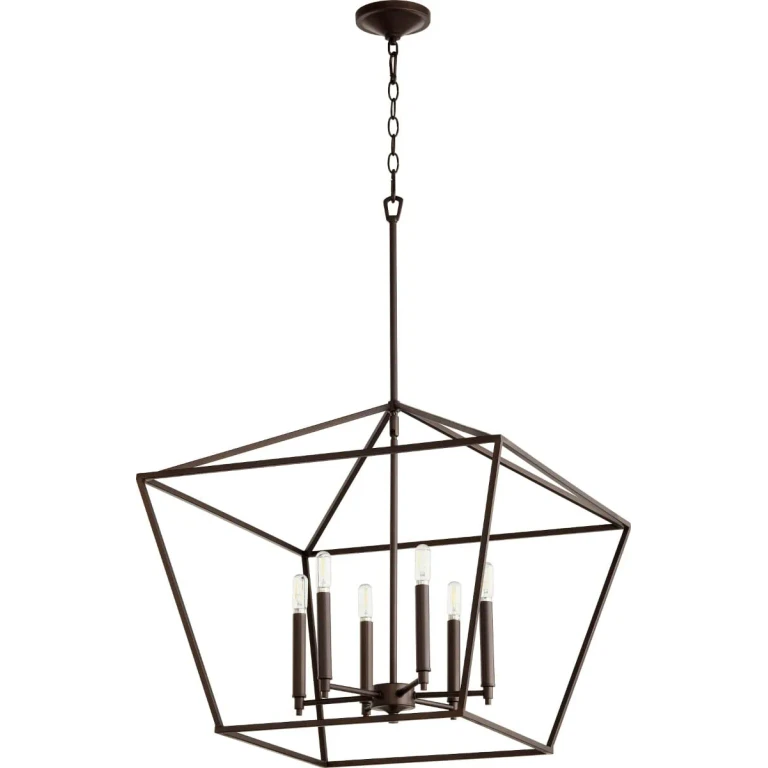 Quorum Gabriel 6-Light 24" Foyer Light in Oiled Bronze