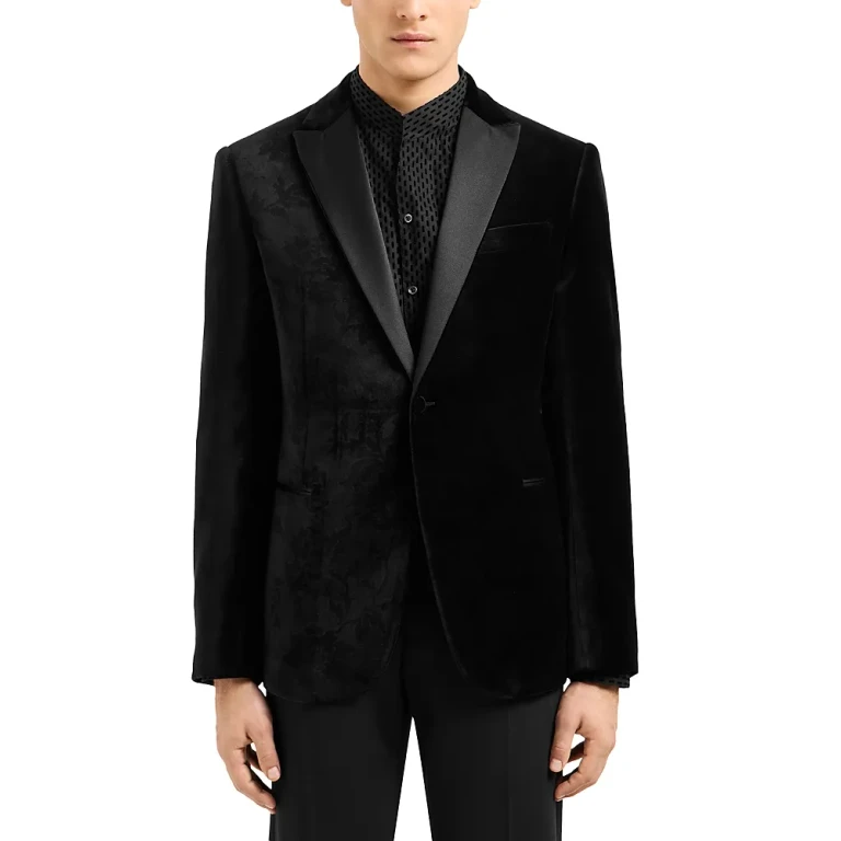 Emporio Armani Slim Fit Embossed Velvet Dinner Jacket