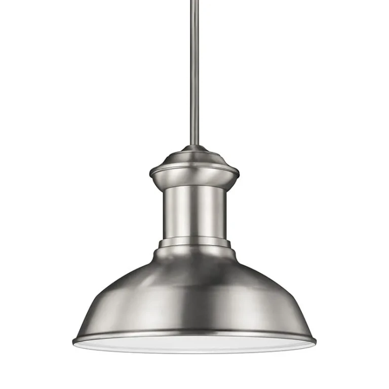 Satin Aluminum One Light Outdoor Pendant from the Fredricksburg Collection