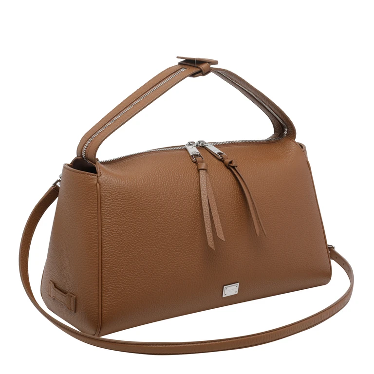 Dolce & Gabbana Camel Leather Vittoria Handbag