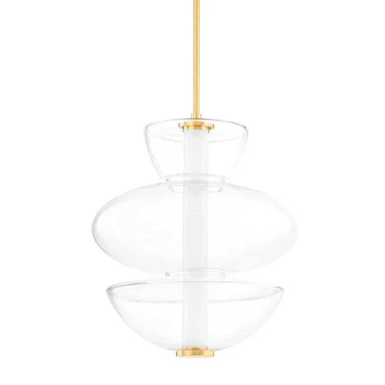 Aged Brass LED Pendant from the Palermo Collection