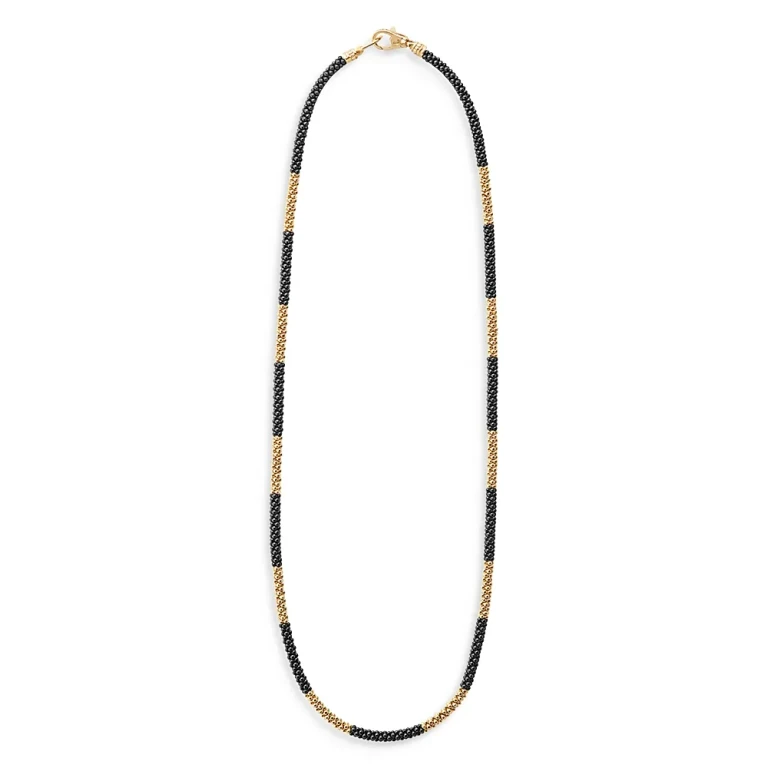 Lagos Ceramic & 18K Yellow Gold Black Caviar Necklace, 16 - Exclusive