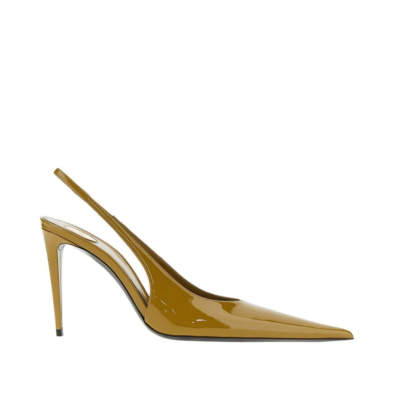 SAINT LAURENT 'Guermantes' patent leather slingback pumps Woman 37