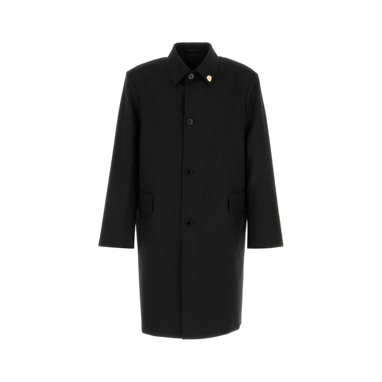 Gucci Black Polyester Blend Coat Mix Cappotti - Men