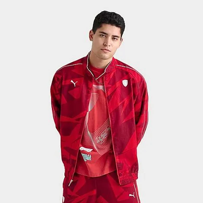 Men's Puma Scuderia Ferrari HP 20 Years of Red T7 Track Jacket in Rosso Corsa Size: Small