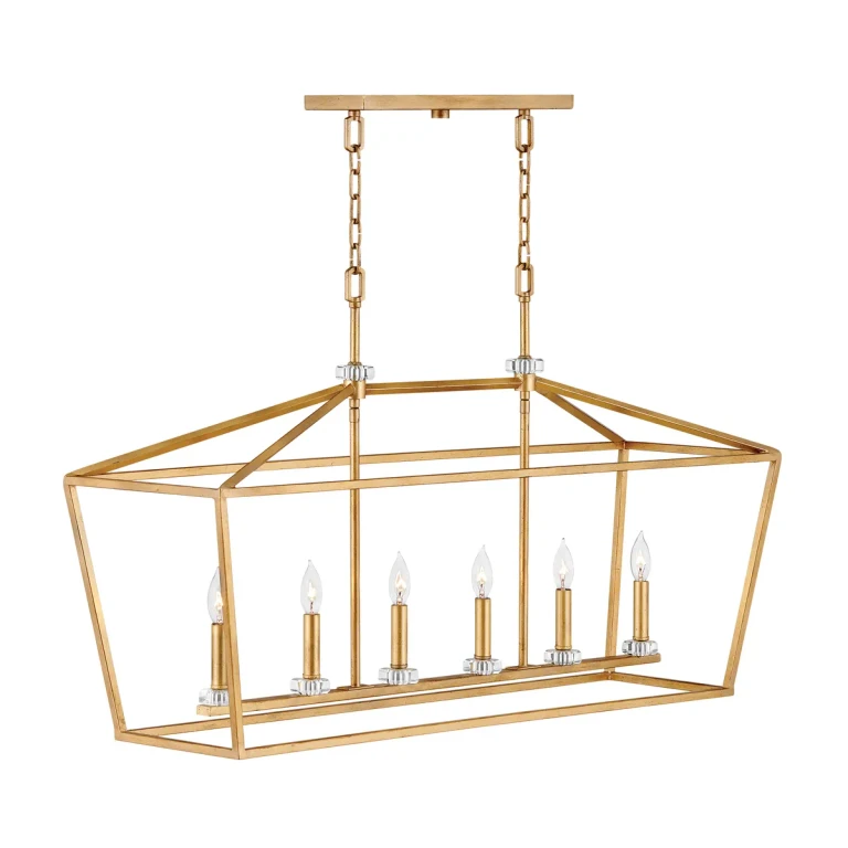 Distressed Brass LED Chandelier from the Stinson Collection