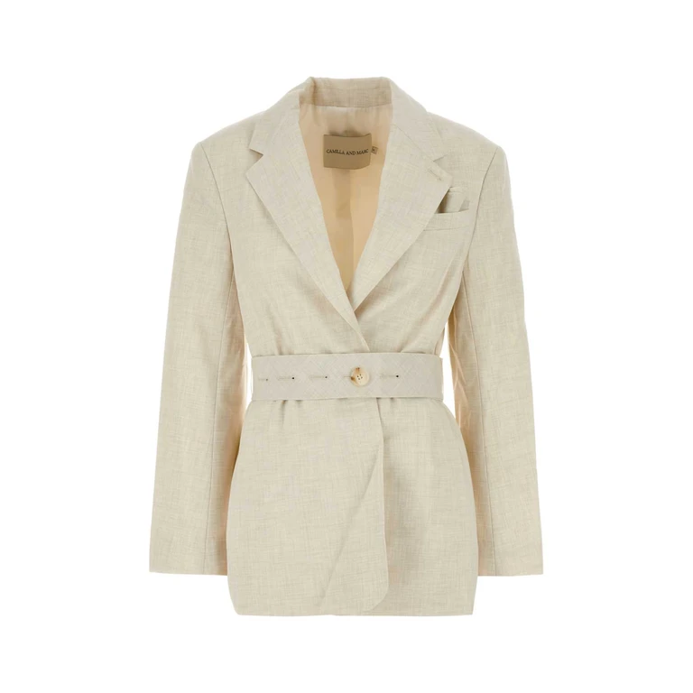 Camilla And Marc Sand Stretch Polyester Blend Floris Blazer Ivorymarle Giacche E Gilet - Women