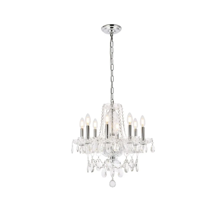 Chrome Eight Light Chandelier from the Princeton Collection