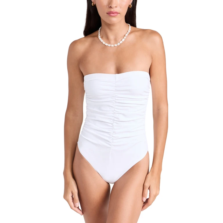 Karla Colletto Basics Bandeau One Piece White 12