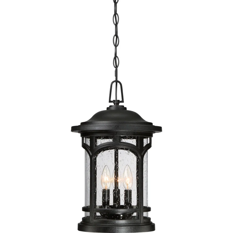 Marblehead 3-Light Outdoor Hanging Lantern in Mystic Black