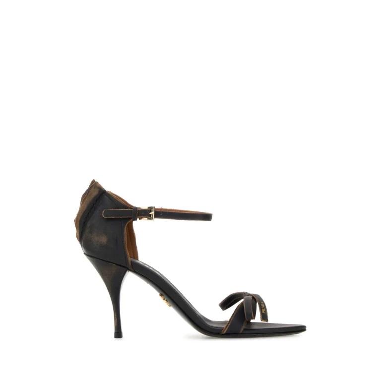 Prada Dark Brown Leather Sandals