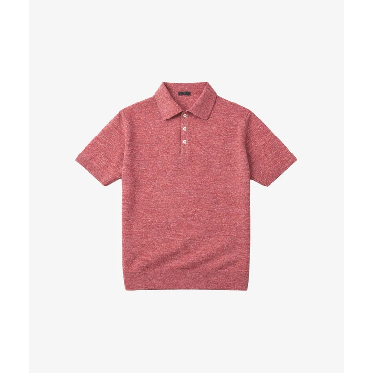 Larusmiani Radama Linend And Cotton Polo Shirt Red Knitwear - Men