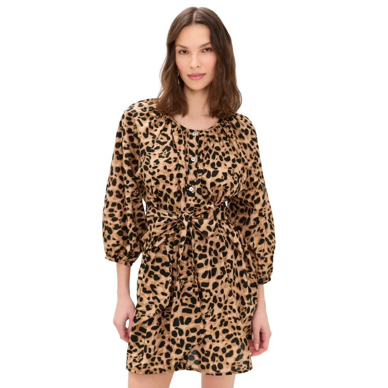 Natalie Martin Collection Alex Short Dress Leopard Cotton XS