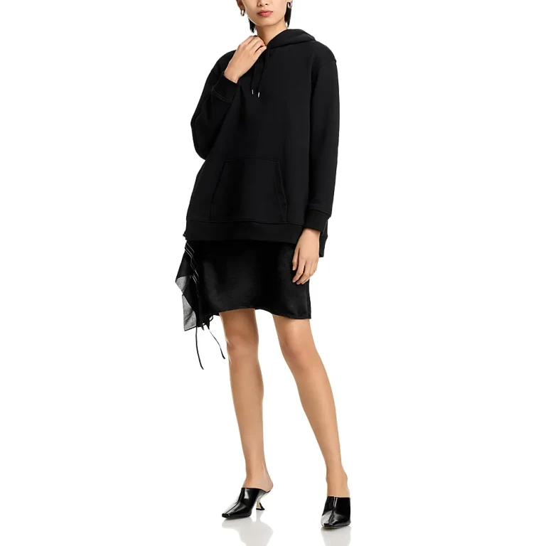 3.1 Phillip Lim Hoodie Combo Dress with Mini Slip Skirt