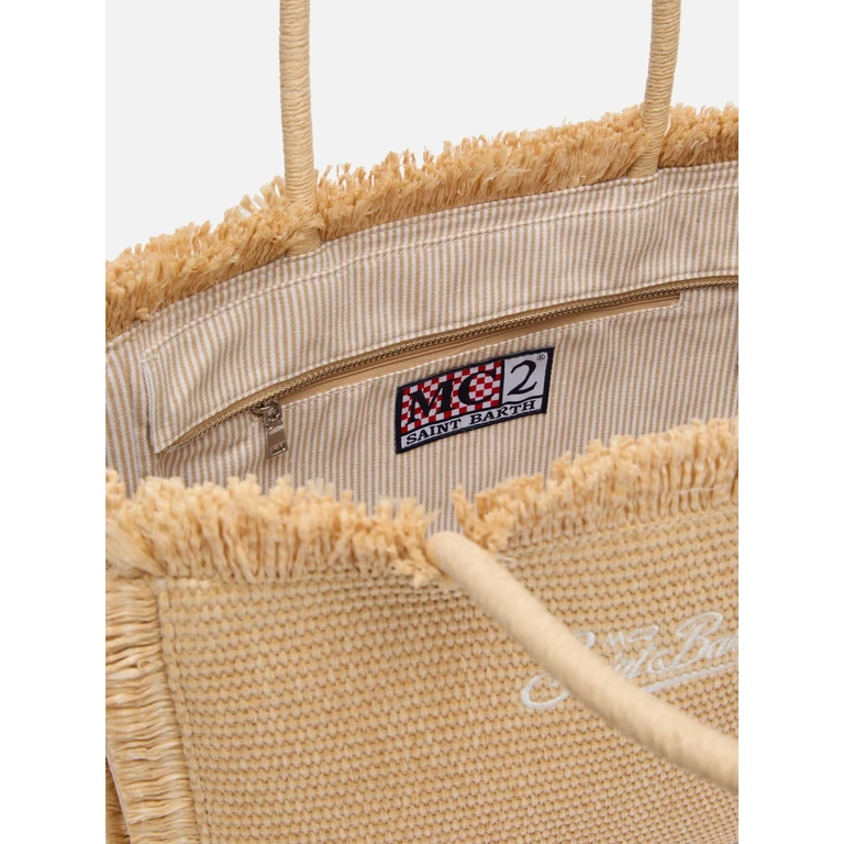 Mc2 Saint Barth Beige Straw Effect Vanity Tote Bag - Unisex